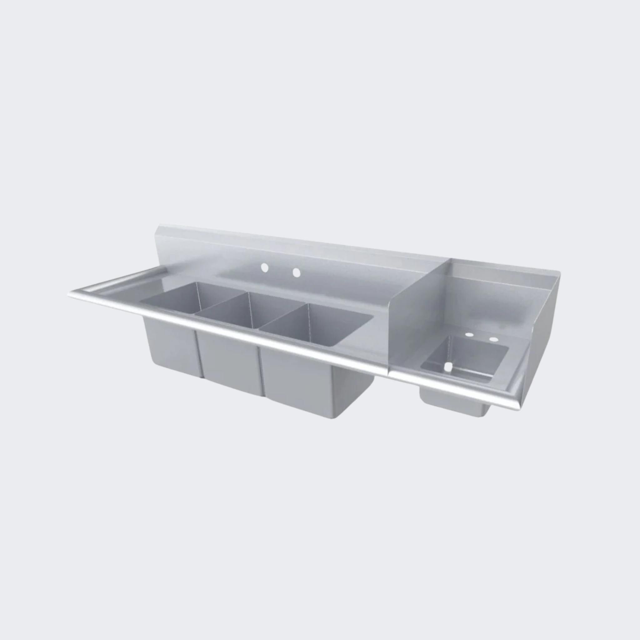 King | Fregadero de 3 tarjas con dos escurrideros laterales | F4T-151514-12L | Nuevo