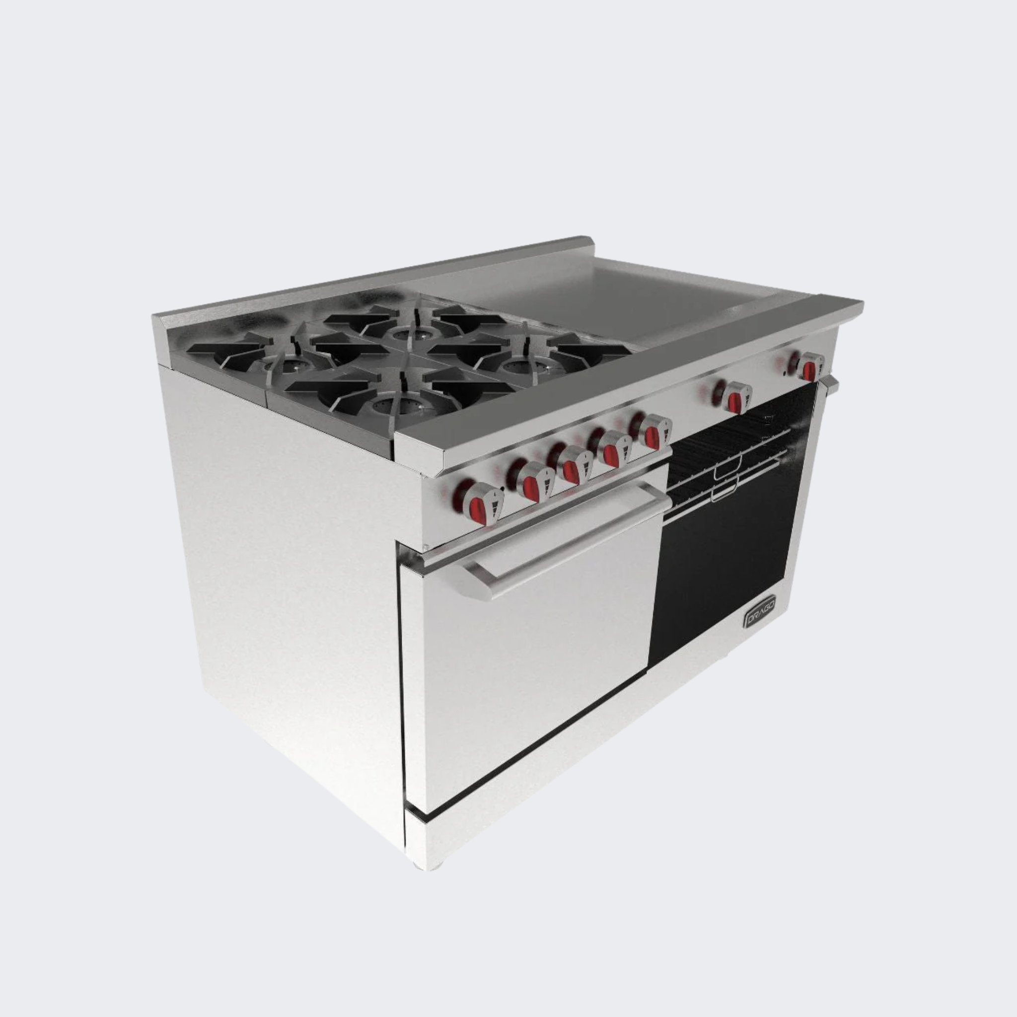 Drago | Estufa Con Horno Plancha Doble Gratinador 4 Quemadores Gas | CG-41PD | Nuevo