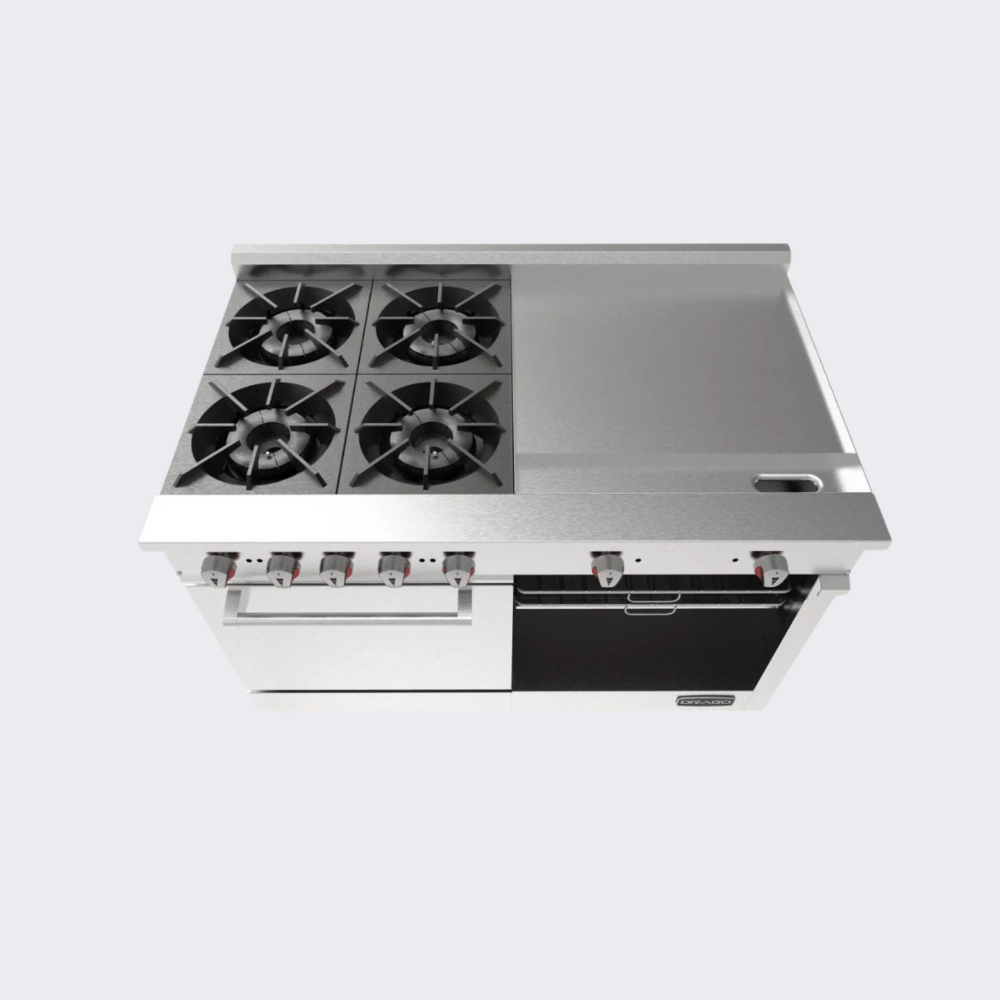 Drago | Estufa Con Horno Plancha Doble Gratinador 4 Quemadores Gas | CG-41PD | Nuevo