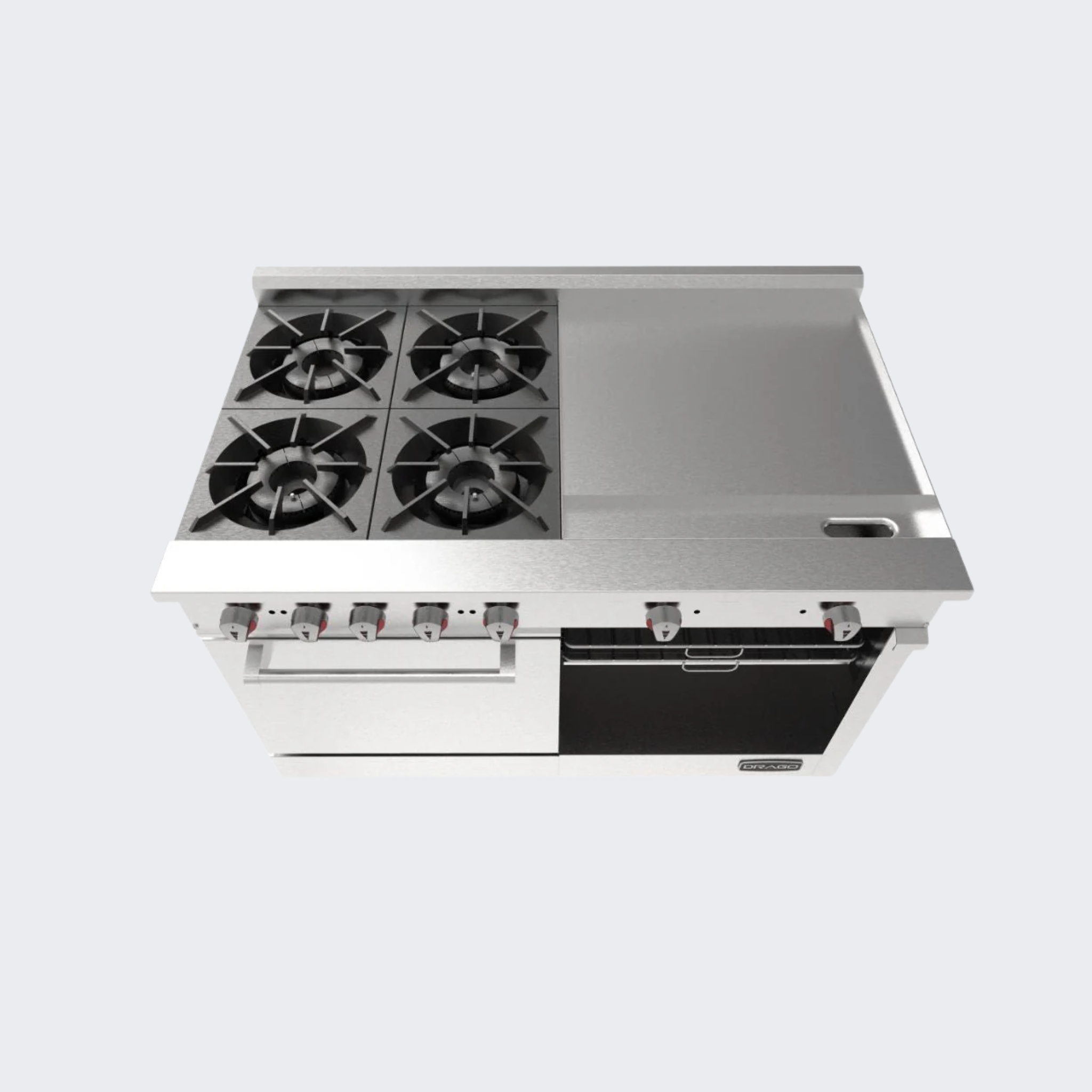Drago | Estufa Con Horno Plancha Doble Gratinador 4 Quemadores Gas | CG-41PD | Nuevo
