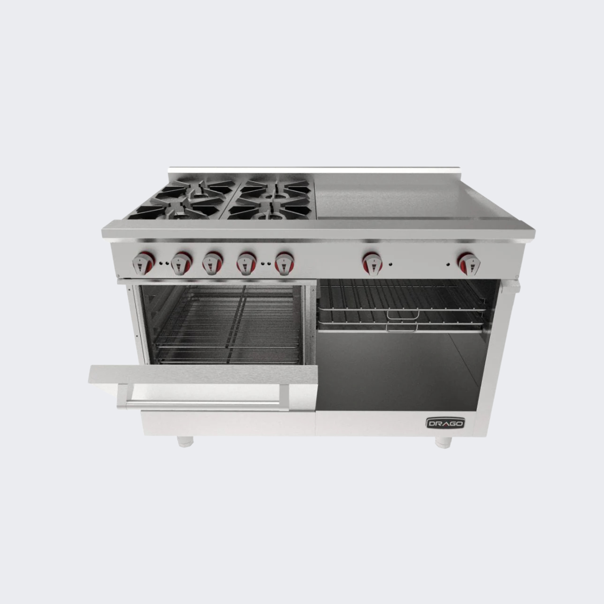Drago | Estufa Con Horno Plancha Doble Gratinador 4 Quemadores Gas | CG-41PD | Nuevo